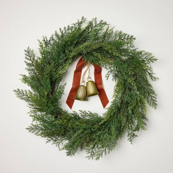 HEARTH & HAND WITH MAGNOLIA CYPRESS WITH BRASS BELL WREATH - Picture 2 of 4
